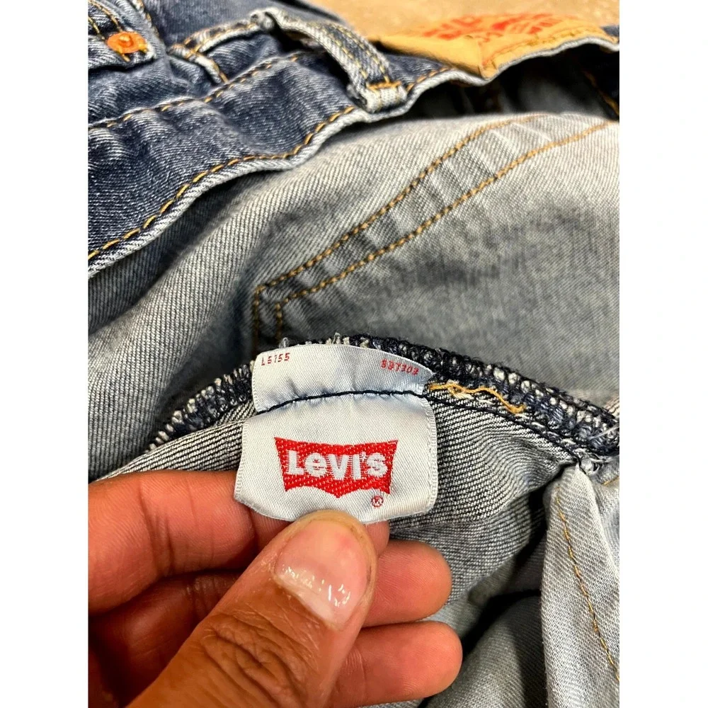 Levi's 501 Original Jeans Mens 34x32 Blue Denim Cotton Stretch Mid Rise Straight